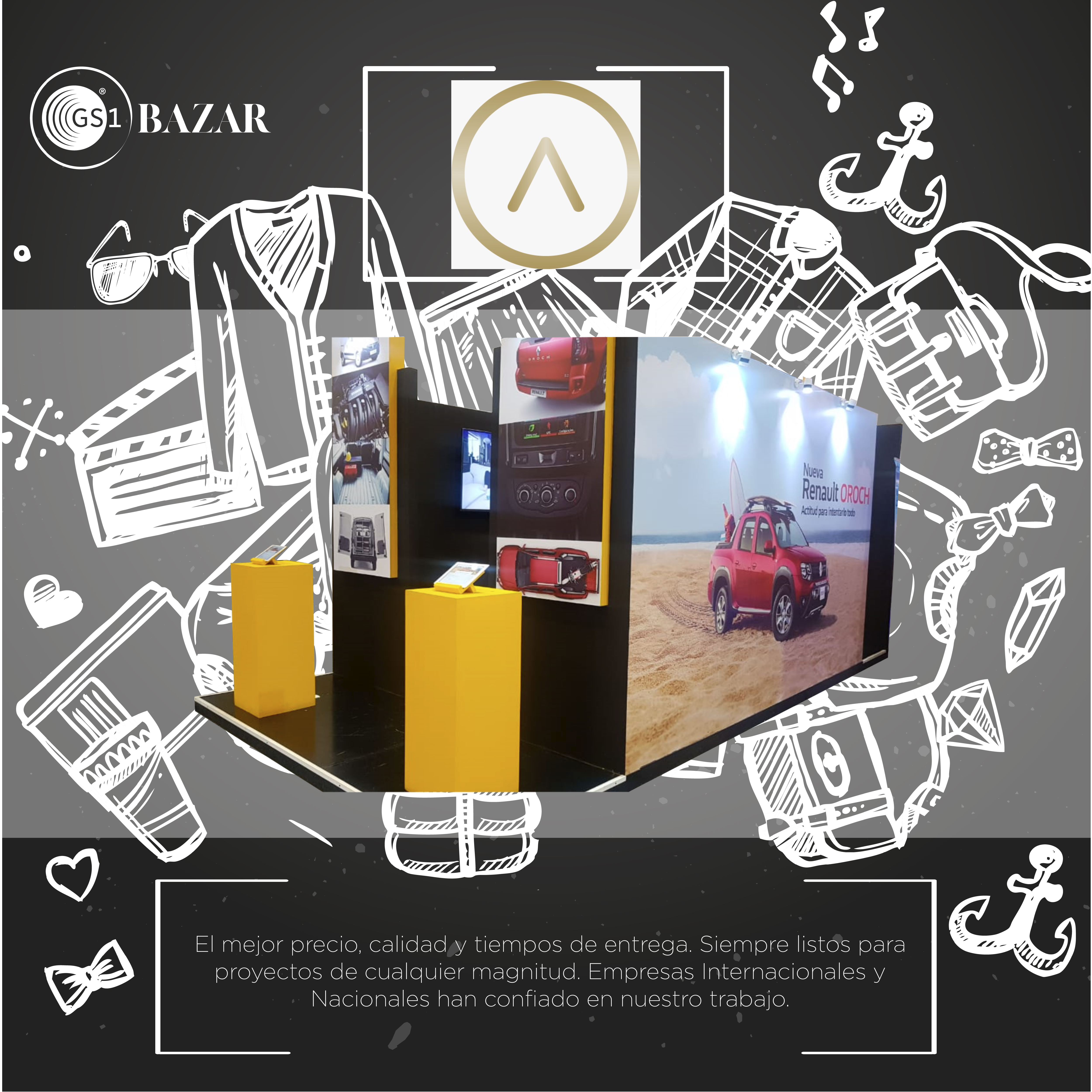 Remodelación, fabricación de stands y botargas de Grupo Alknce