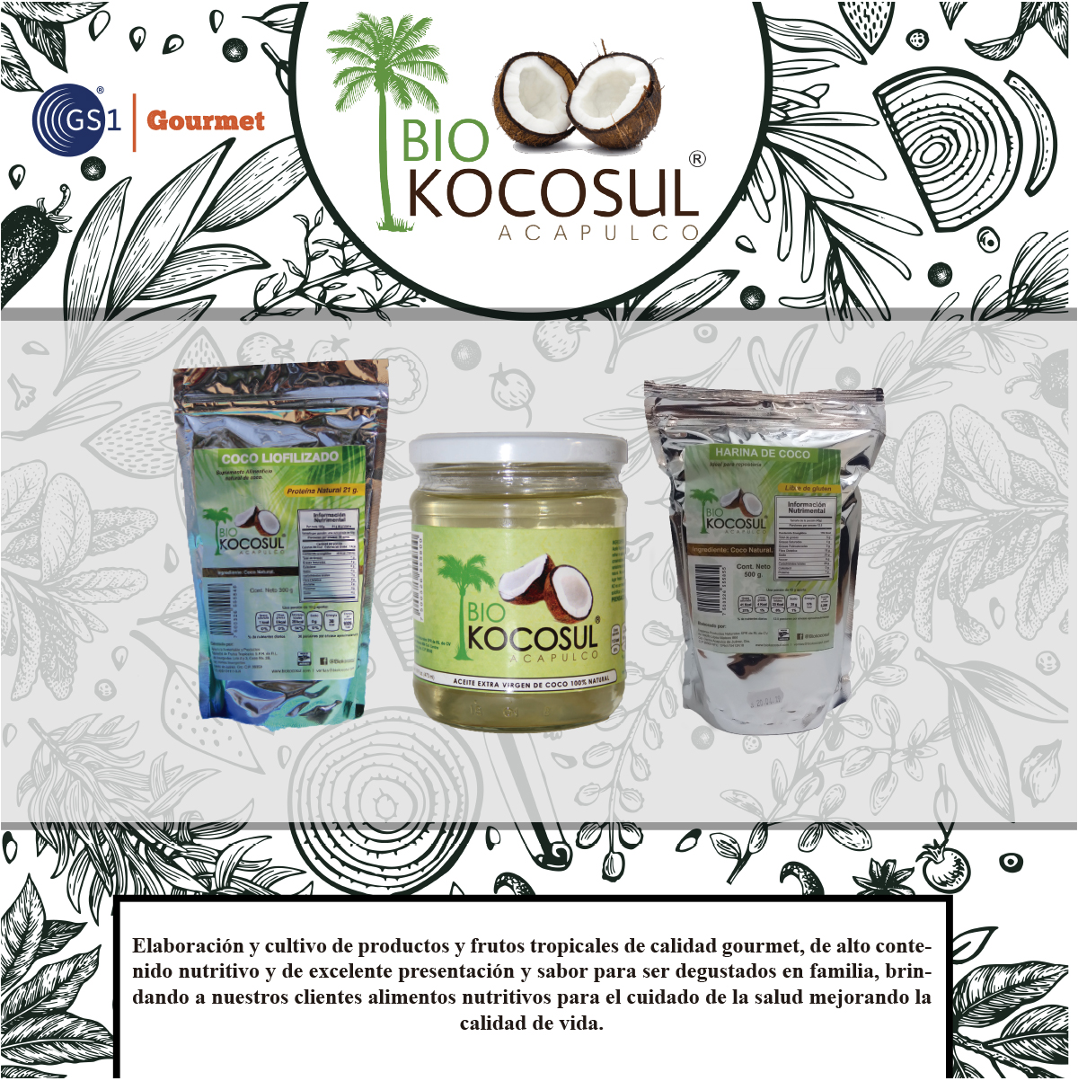 Productos derivados de coco Bio Kocosul Acapulco