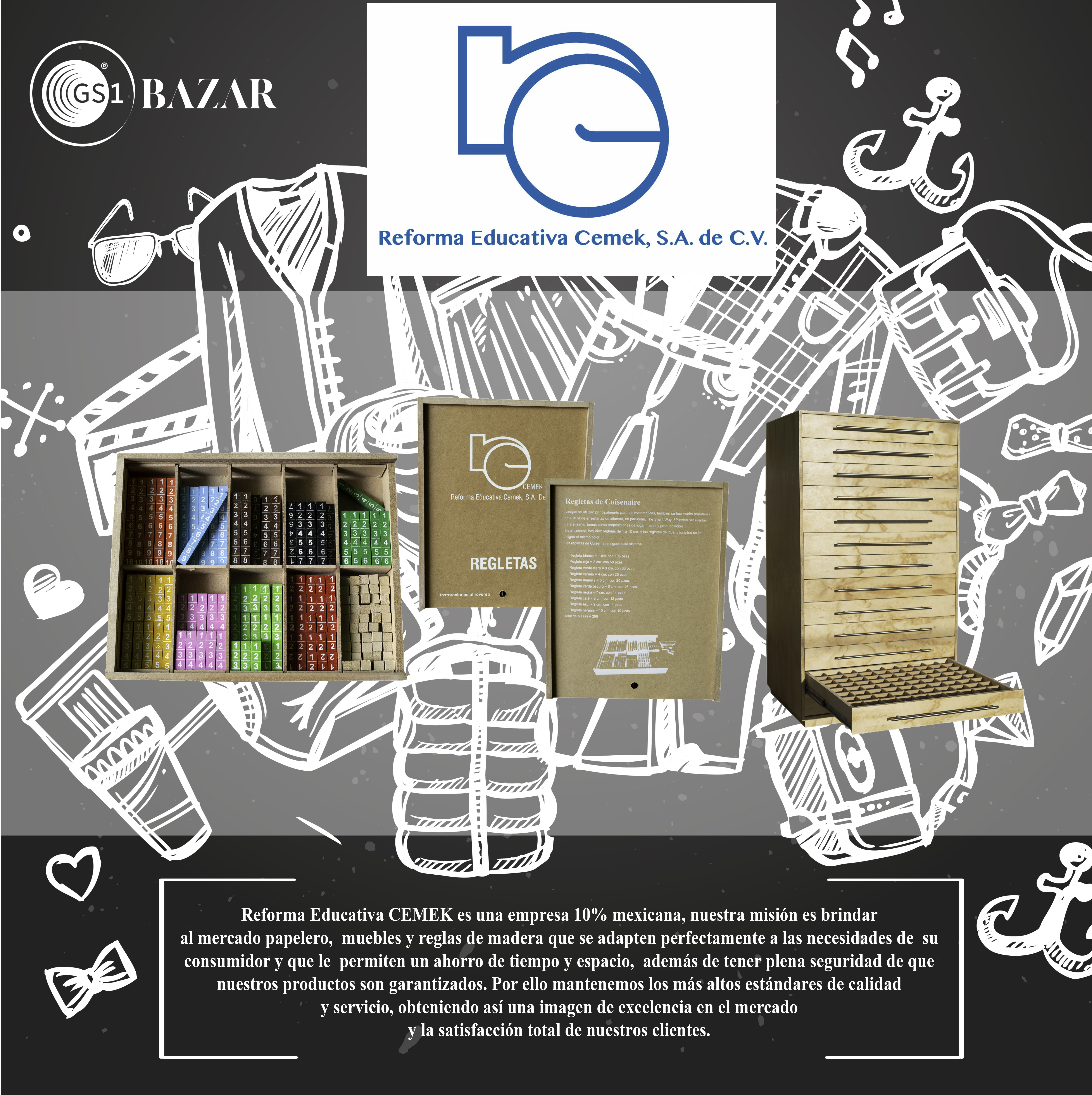 Papeles, muebles y reglas de madera de CEMEK