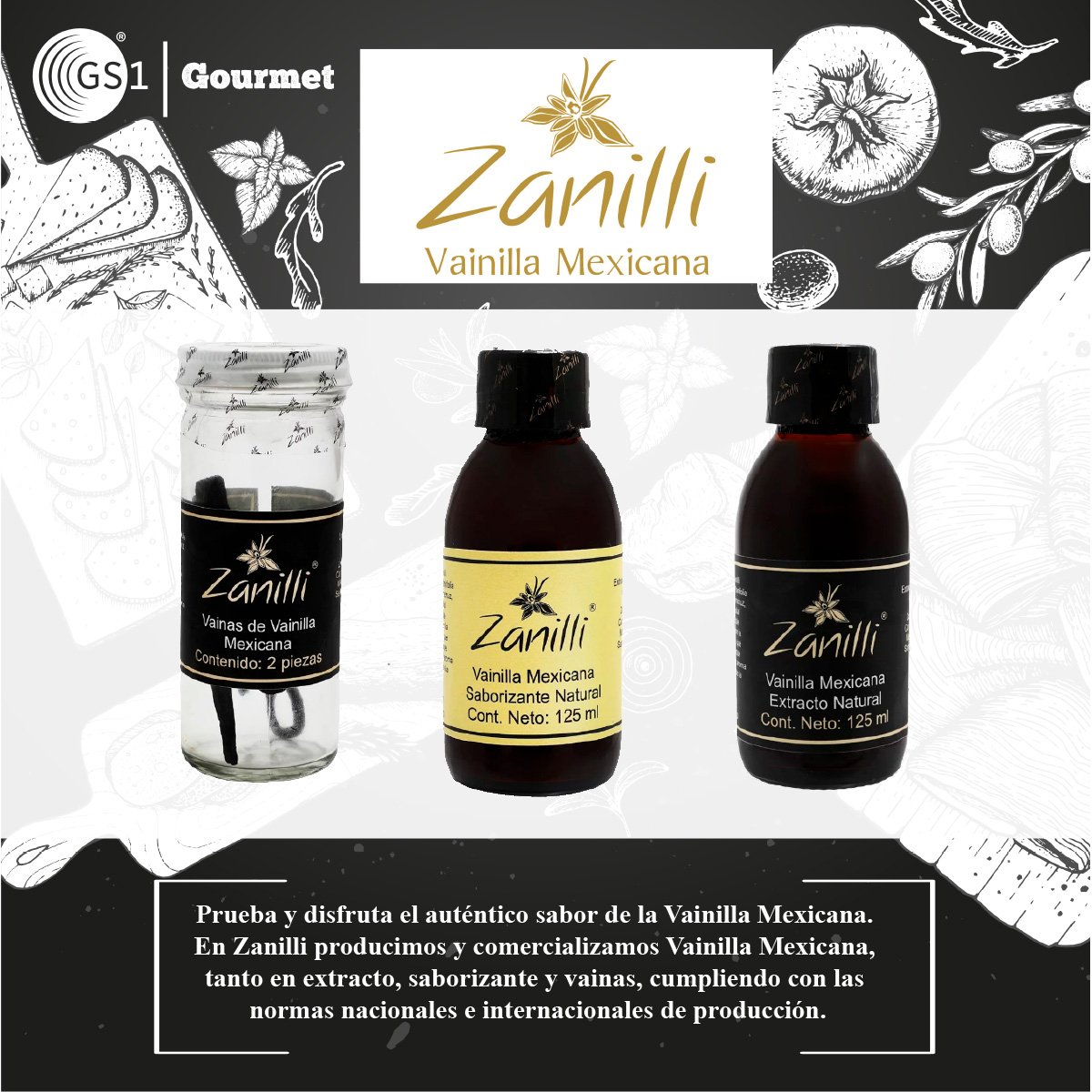 Extractos, saborizantes y vainas de vainilla de Zanilli